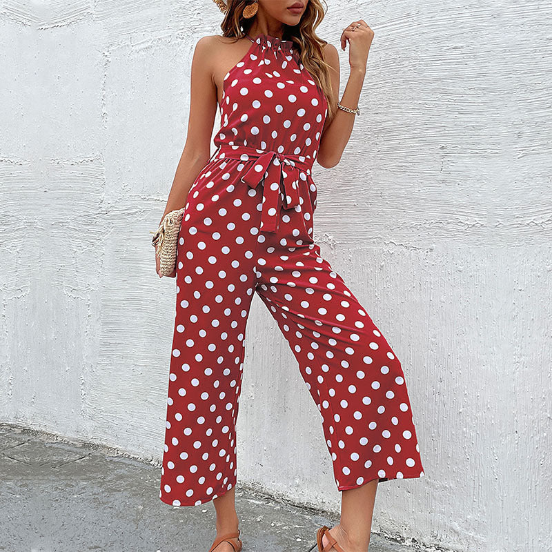 Loose Wide-leg Fashion Polka-dot Jumpsuit