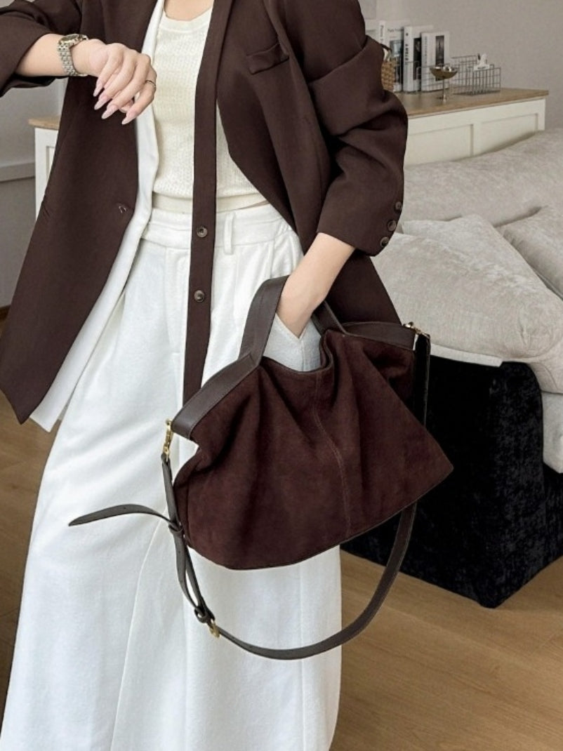 High-grade Portable One Shoulder New Autumn And Winter Matte Leather Simple Tote Bag