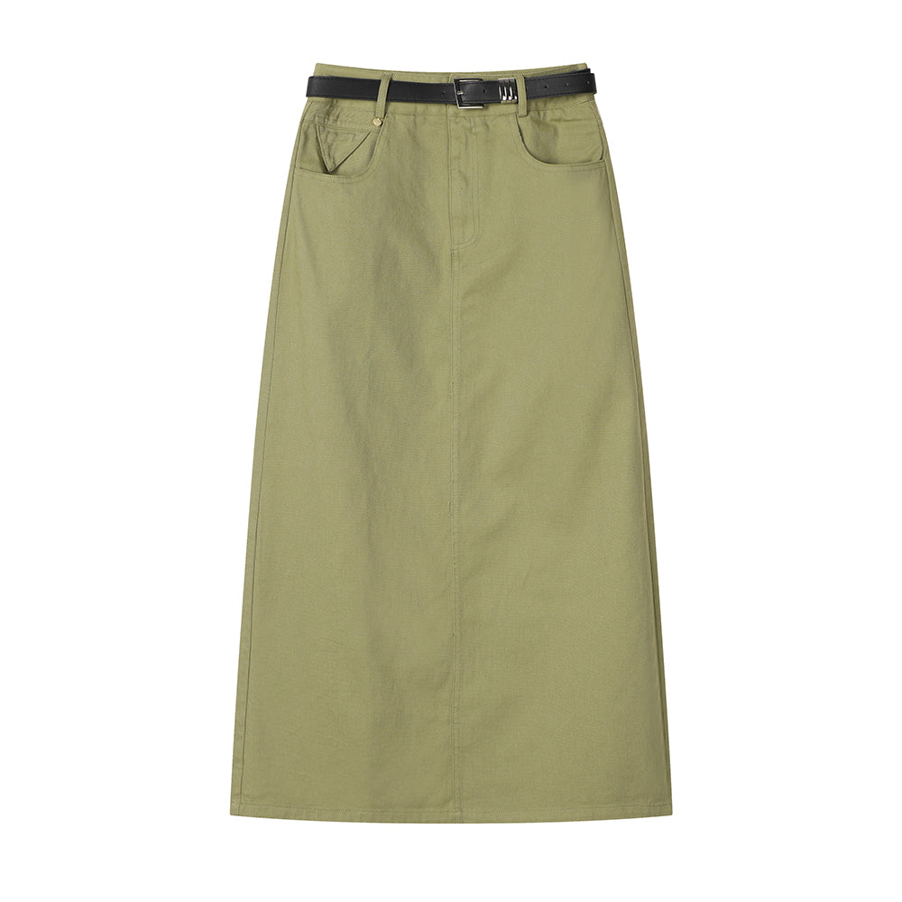 Vintage Denim A-line High Waisted Slim Skirt