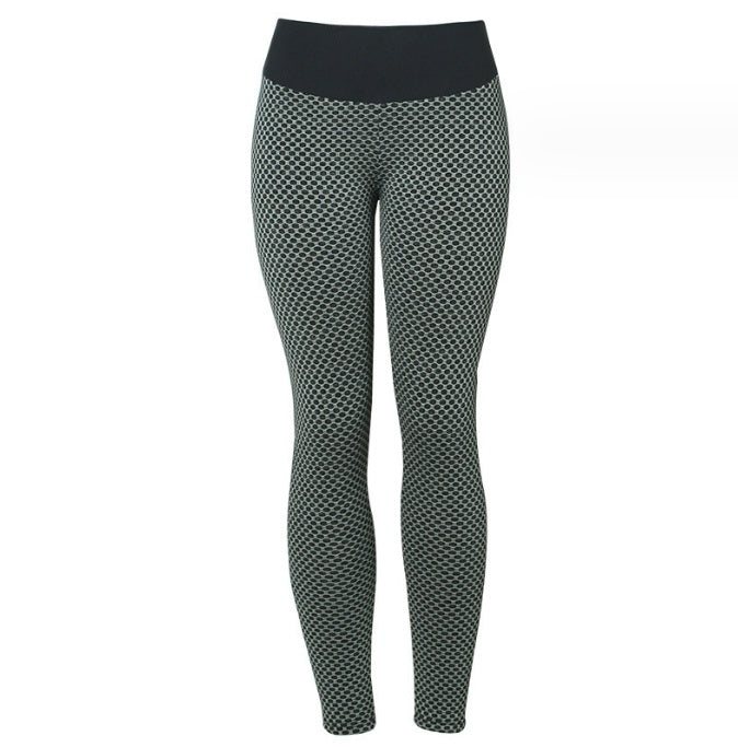 Birds-eye Honeycomb Lattice Bottoming Sweatpants Fitness Peach Hip Trousers