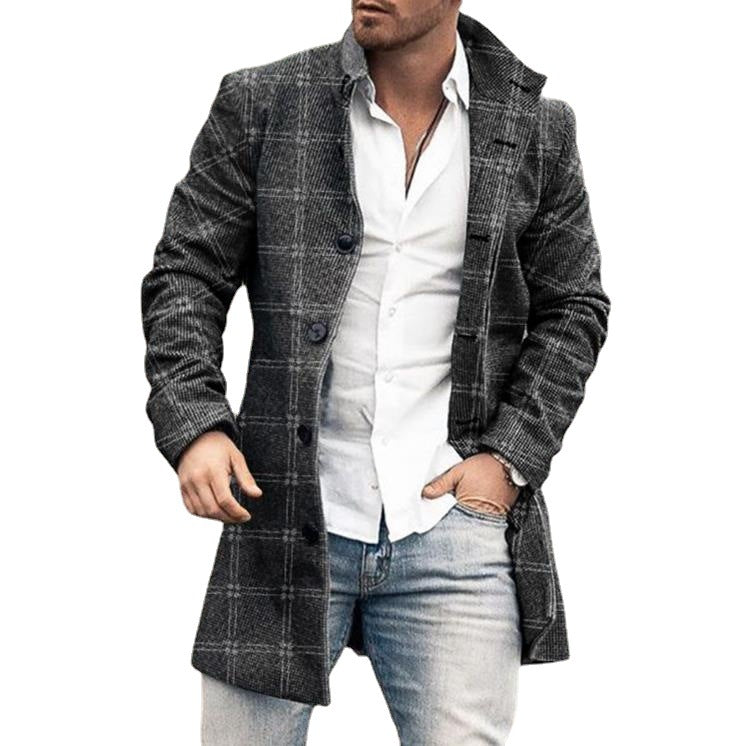 Various Colors Wool Men's Long Sleeve Trench Coat