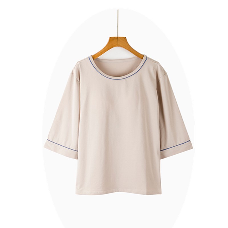 Cup Integrated Three-quarter Long-sleeved T-shirt Casual Home Wear