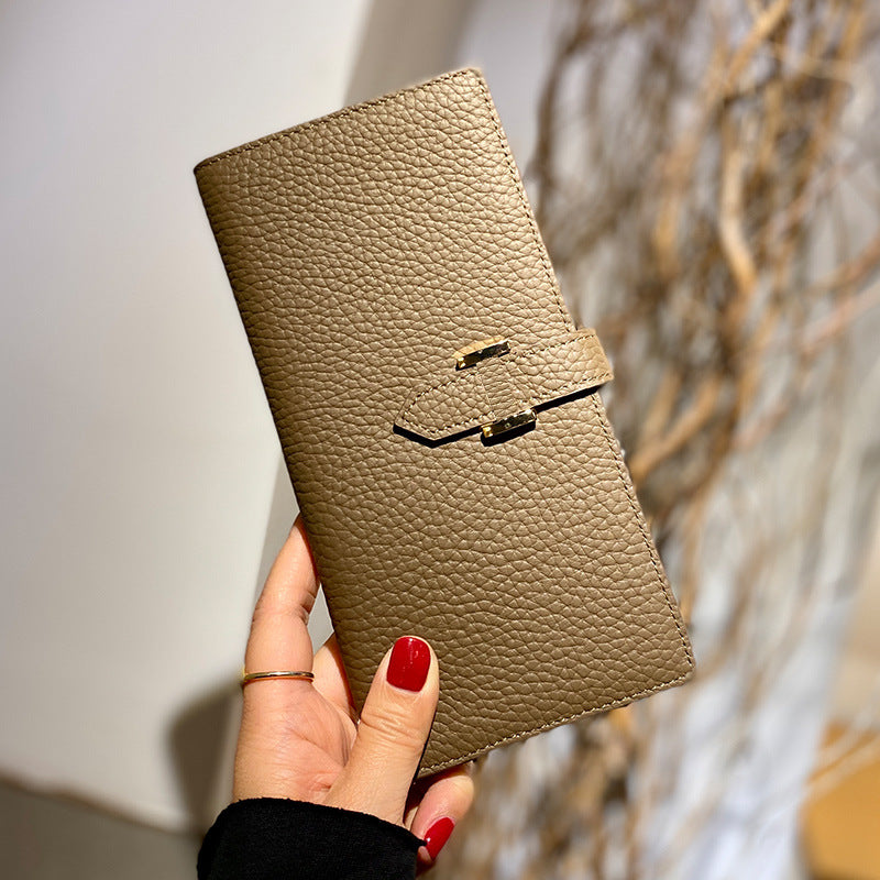 Women's Niche Design Multifunction Long Genuine Leather Wallet