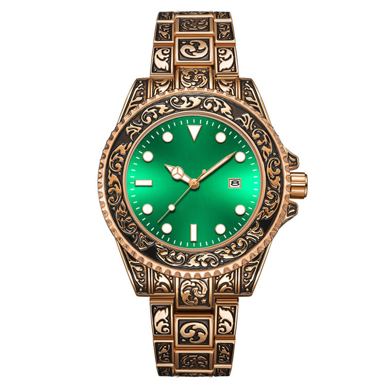 Men's Vintage Engraving Business Quartz Watch