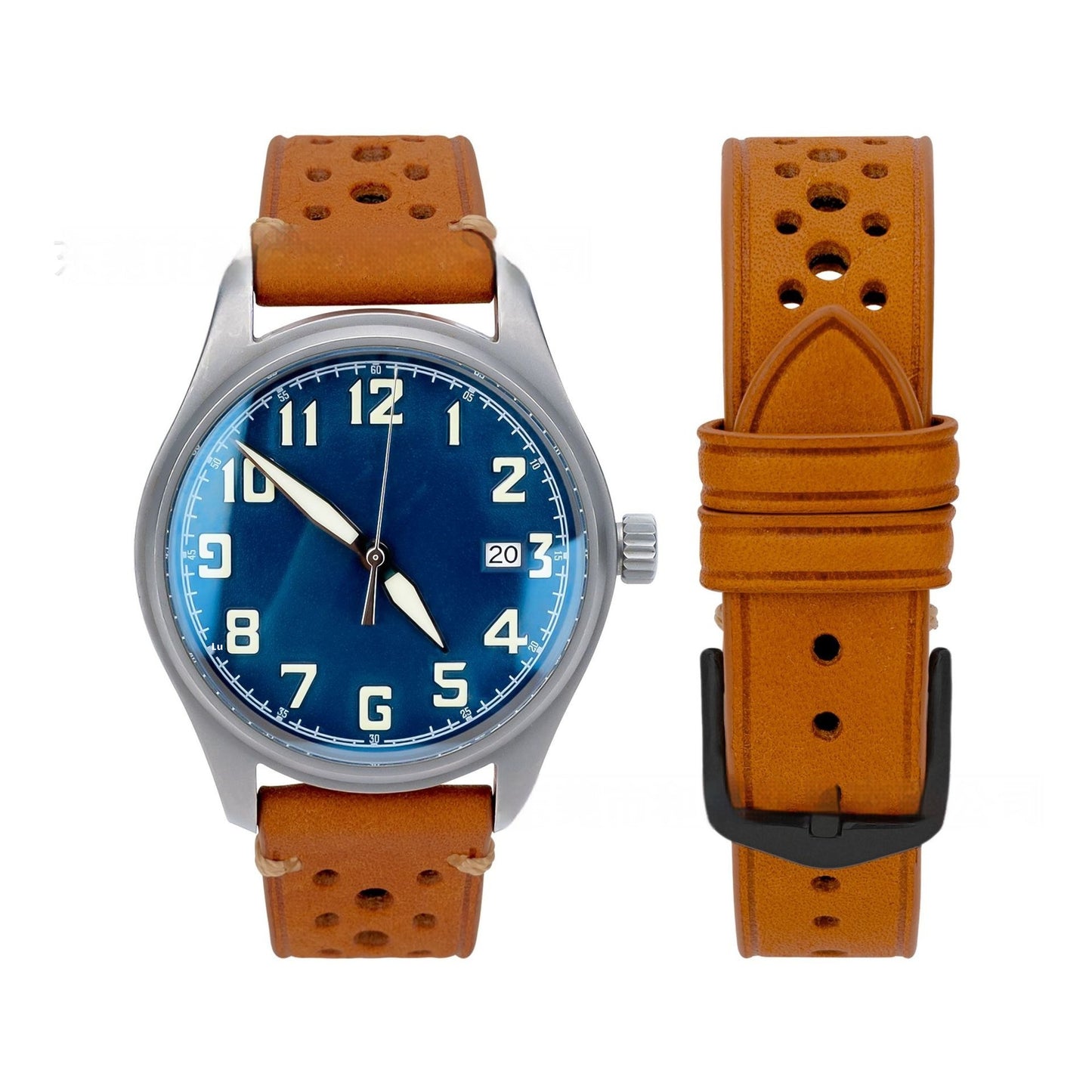 Watch First Layer Cow Leather Watch Strap Retro Comfort 20mm