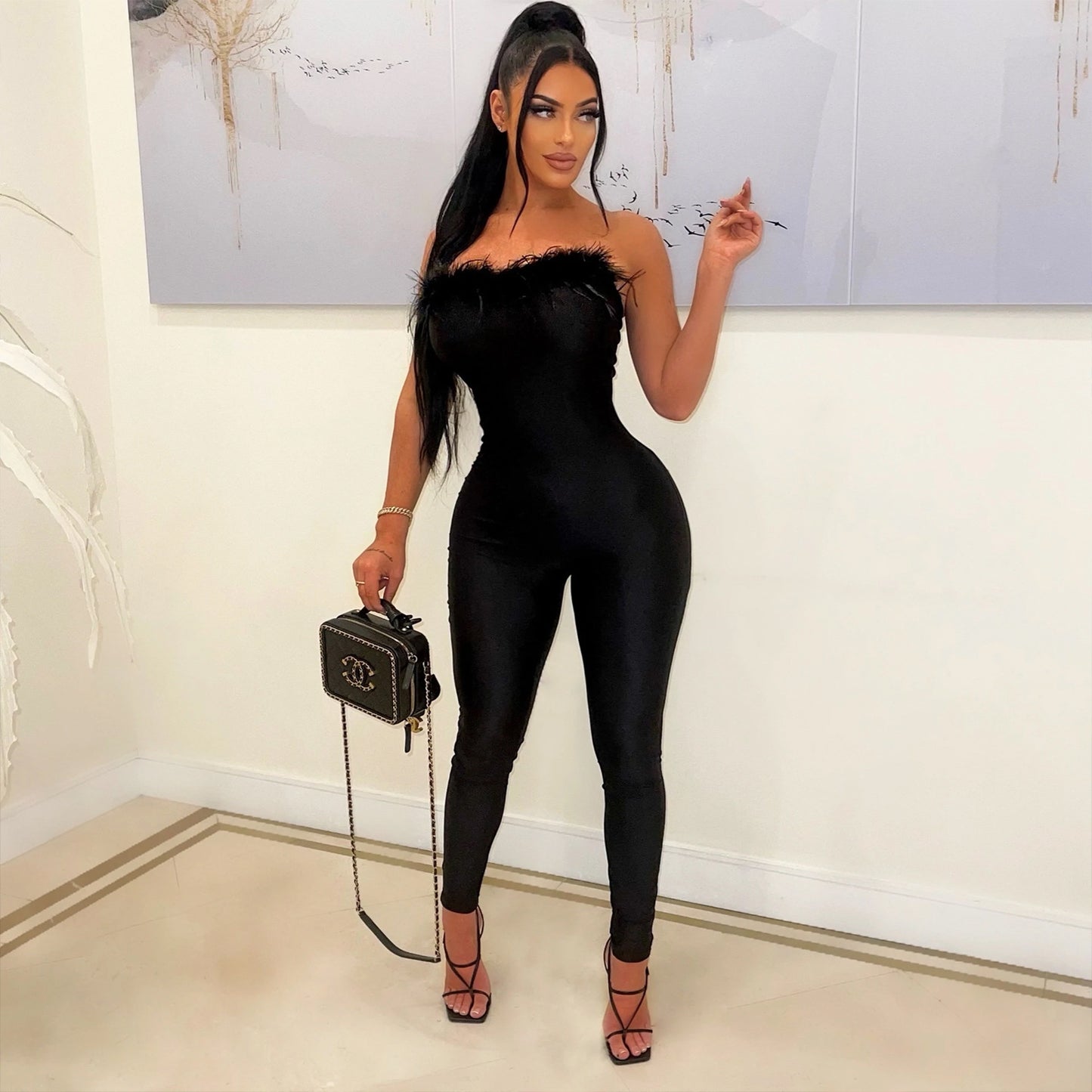 Women's Skinny Wrap Jumpsuit Trousers