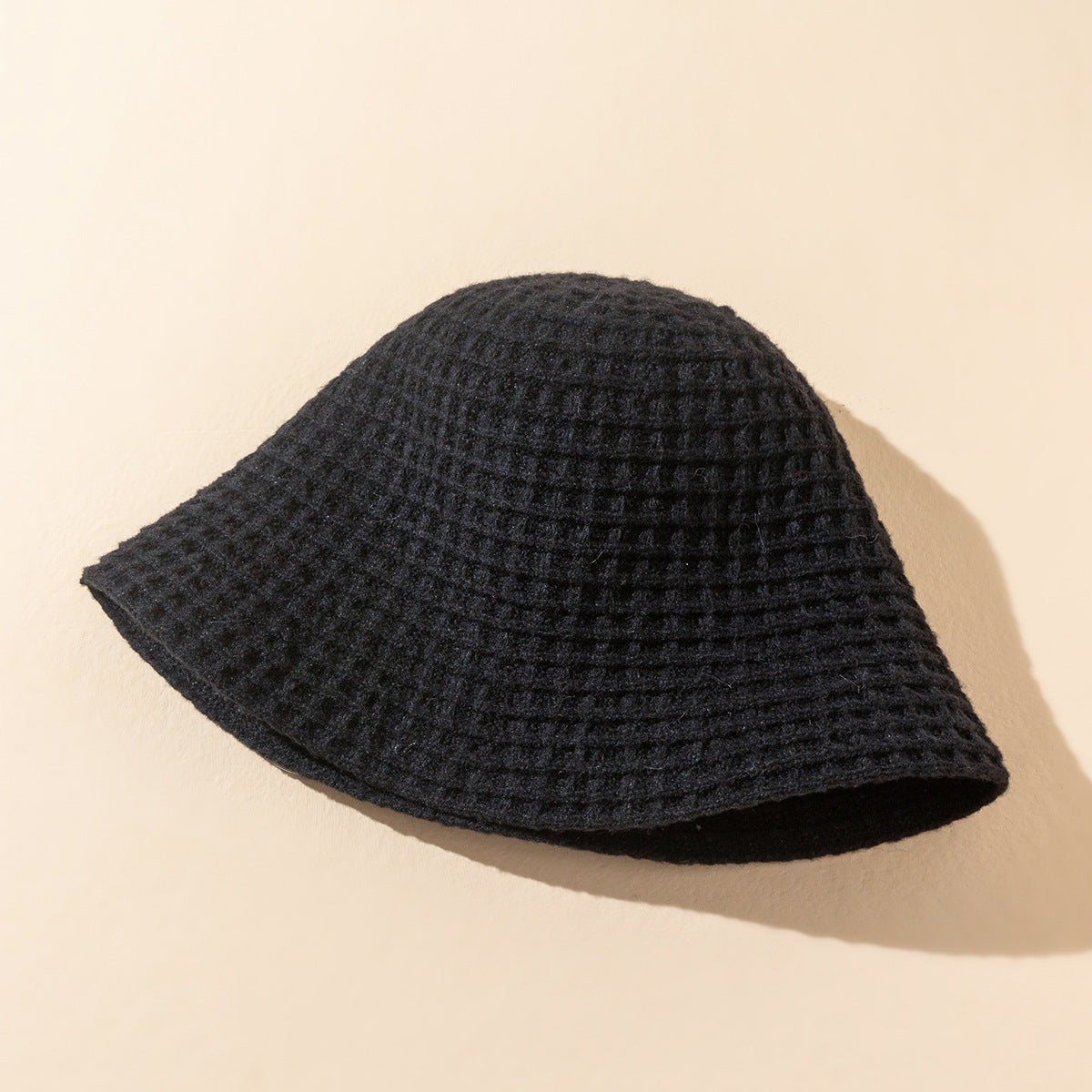 Women's Autumn And Winter Pineapple Pattern Bucket Wool Blend Solid Color Simple Knitted Hat