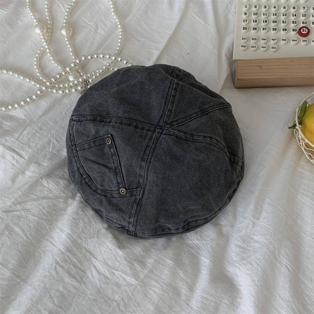Women's Retro Washed Denim Beret