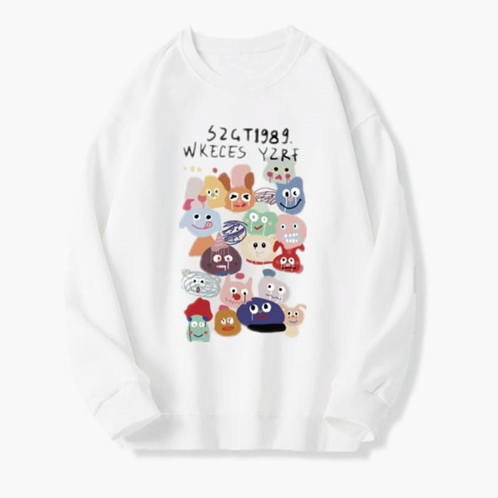 Amerikansk løstsiddende sweater med rund hals til kvinder i 'idle'-stil