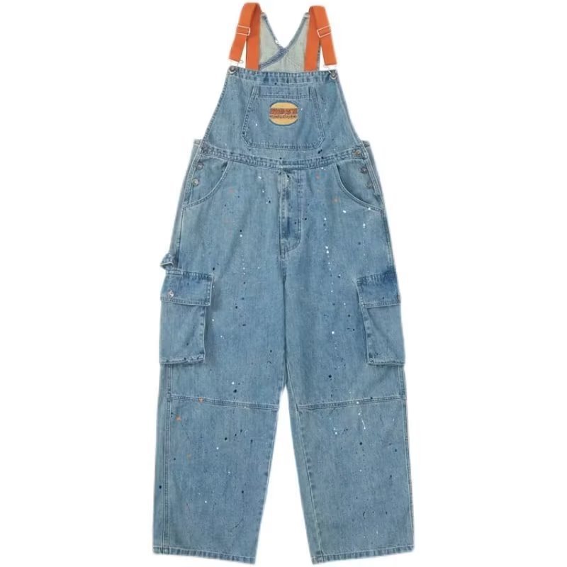 Retro Denim Suspender Pants Women's Overalls Loose