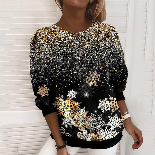 Christmas Autumn Winter Sweater Women's 3D Digital Printing Top