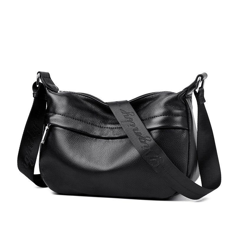 Womens Top-Grain Leather Crossbody Bag With Large Capacity
