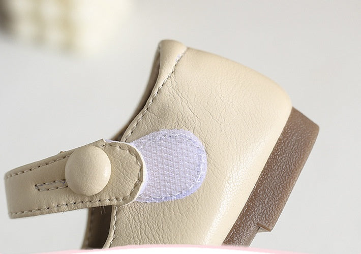 Girls' Shoes Solid Color Soft-soled Toddler Velcro