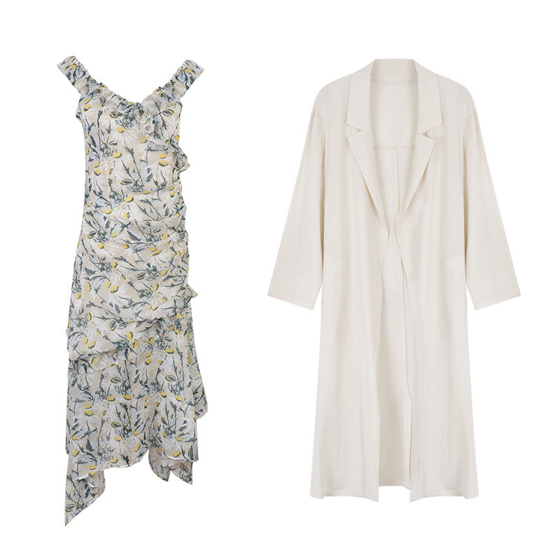 Chiffon Printed Dress Summer Mid Length