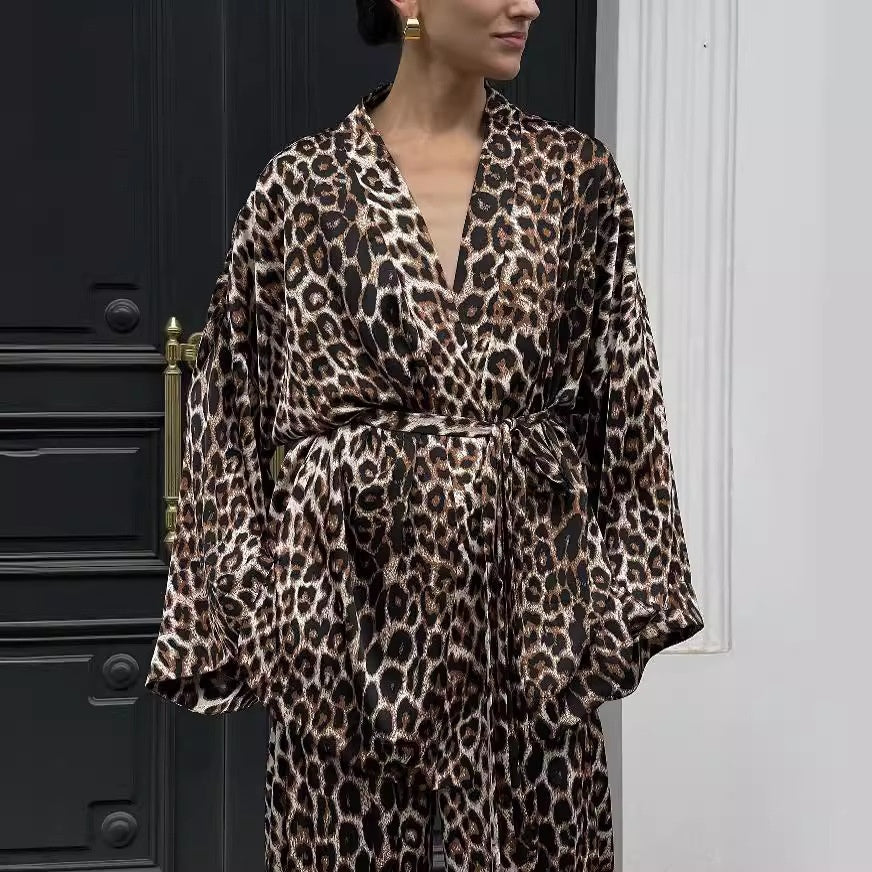 Long Sleeve V-neck Top Wide Leg Pants Suit Loose