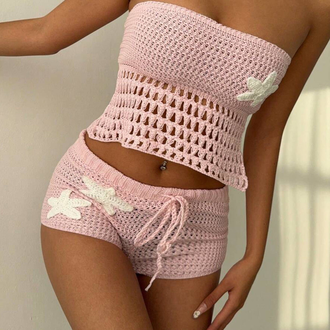 Sexy Knitted Cover-Up Sun Protection Set For Women