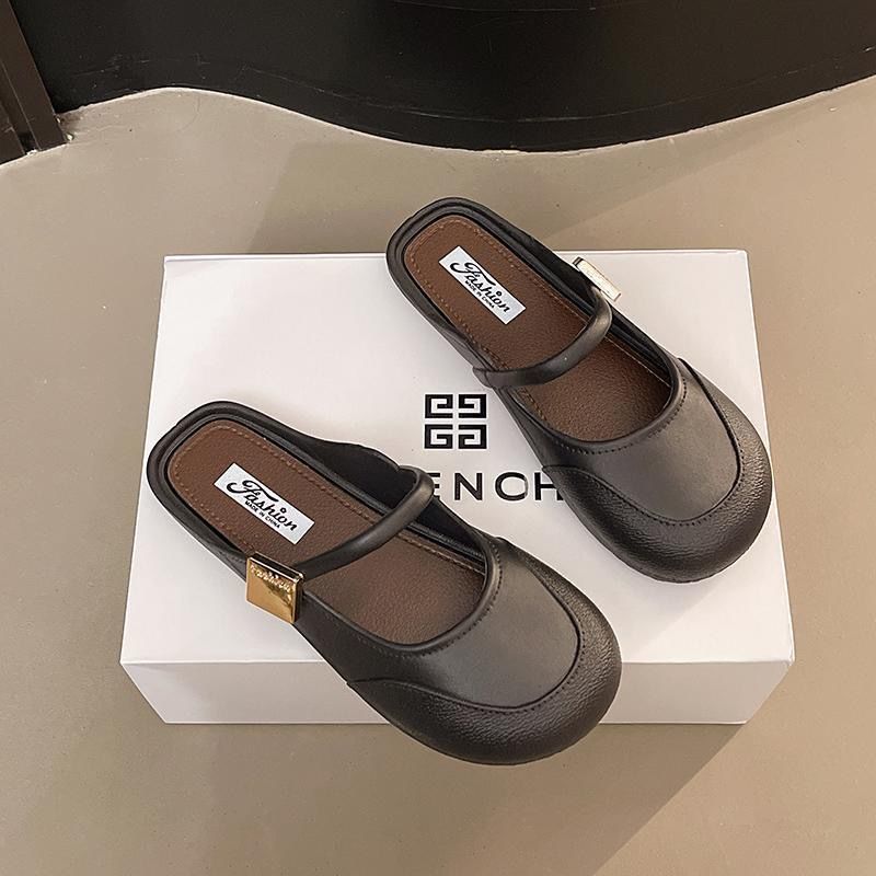 Outerwear-style Elegant Semi-slipper For Socialites