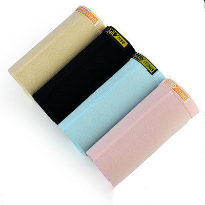 Women's Cotton Solid Color Mid-waist Boxer Briefs
