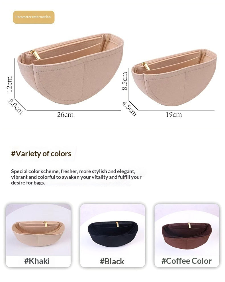 Multi-compartment Storage Finishing Felt Cosmetic Bag