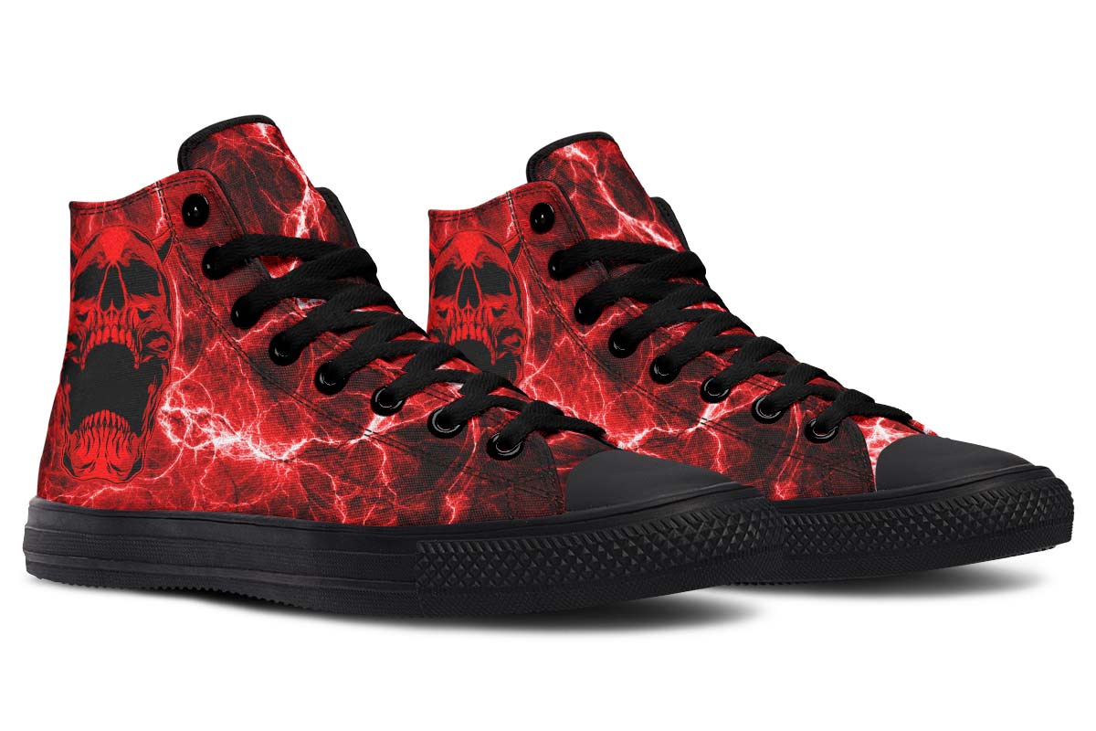 Men And Women Color Gradient Print High-top Canvas Shoes