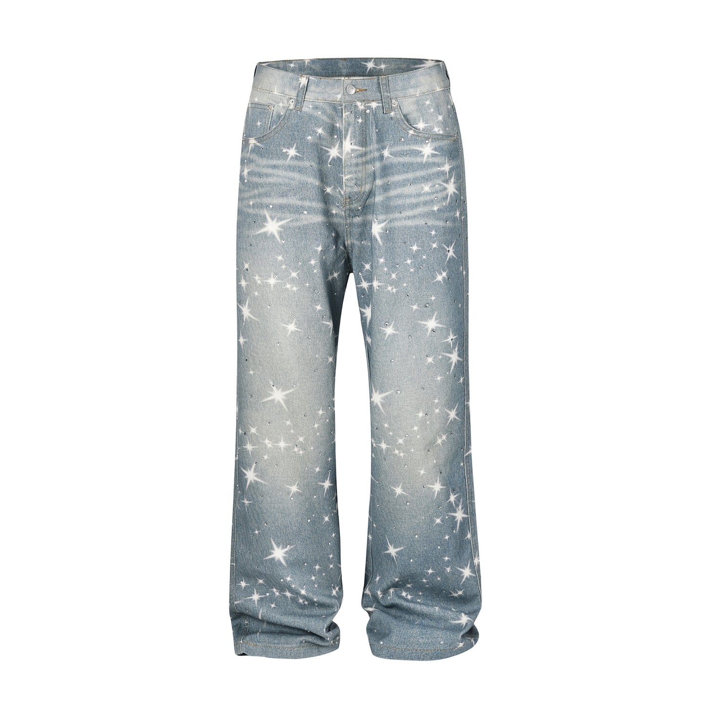 Women's Loose Printed XINGX Stacked Jeans