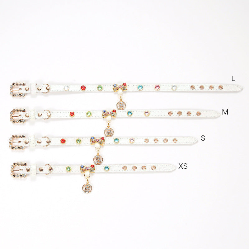 Pet Collar Cat Band With Diamond Alloy Bow
