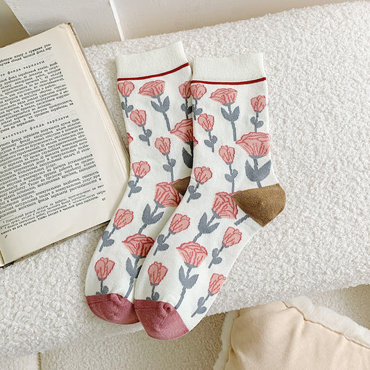 Medium Length Casual Cotton Socks