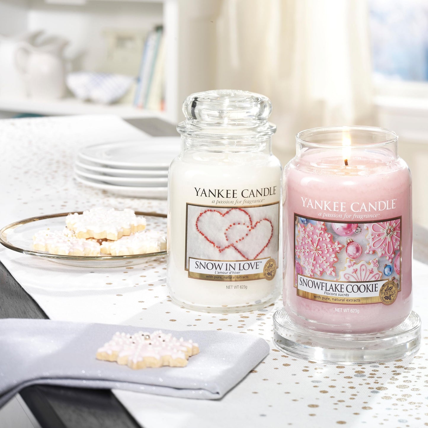 Yankee Candle Snowflake Cookie 1275342EZ Burkljus, Rosa, Stor