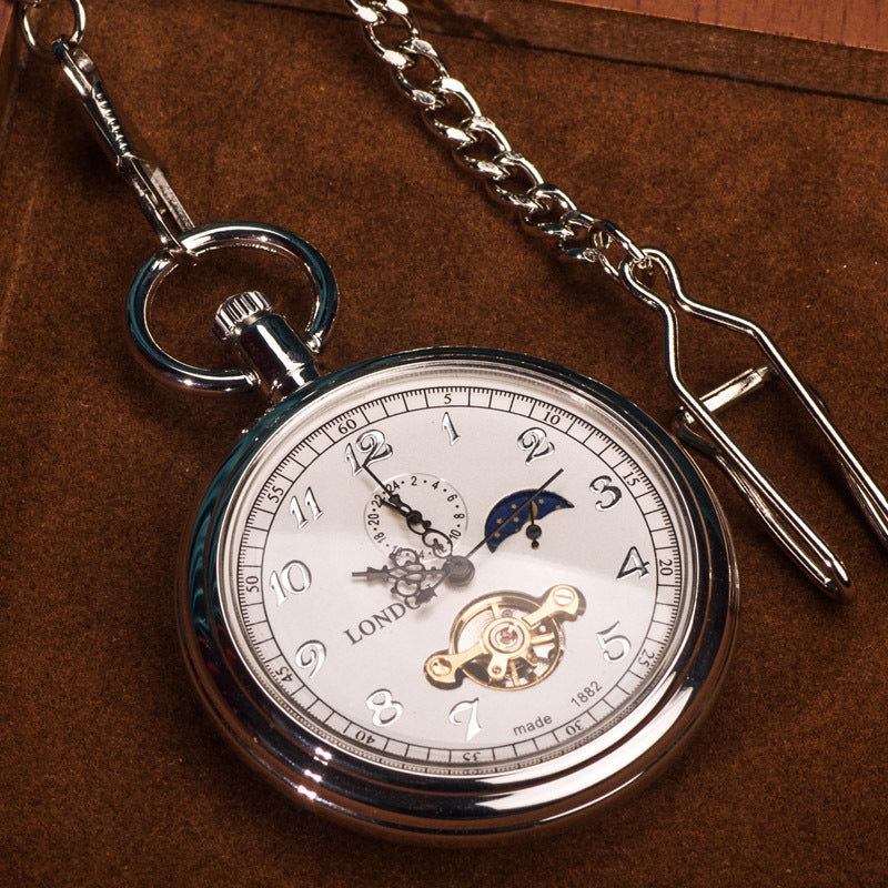 Starry Sky Open-Back Mechanical Pocket Watch
