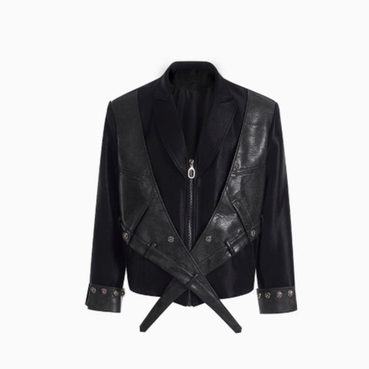 Niche Fake Two Pieces Dark Style Suit Jacket Men's Spring