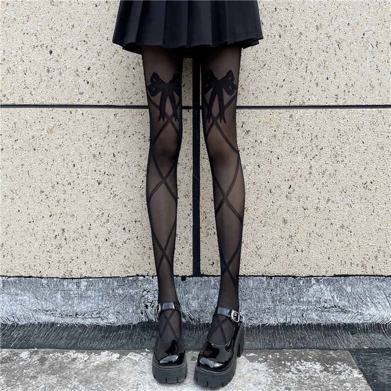 Women's Simple Solid Color Cross-tie Rompers Socks