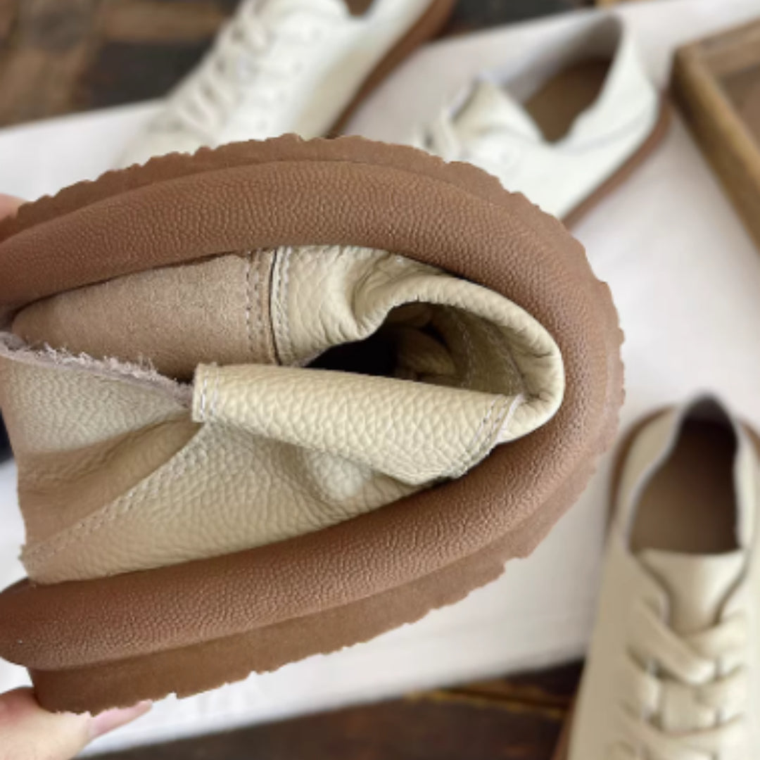 Ugly Cute Artistic Mori Girl White Shoes Round Toe