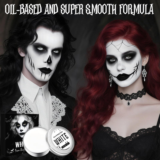vitt ansikte halloween tricks, halloween makeup, halloween makeup karneval makeup barn kvinna vuxen, vit kroppsmålning för karneval fest clown specialeffekter Sfx 50g
