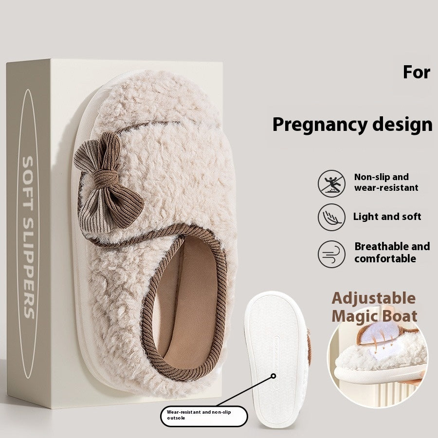 Indoor Home Warm Non-slip Fluffy Slippers Female