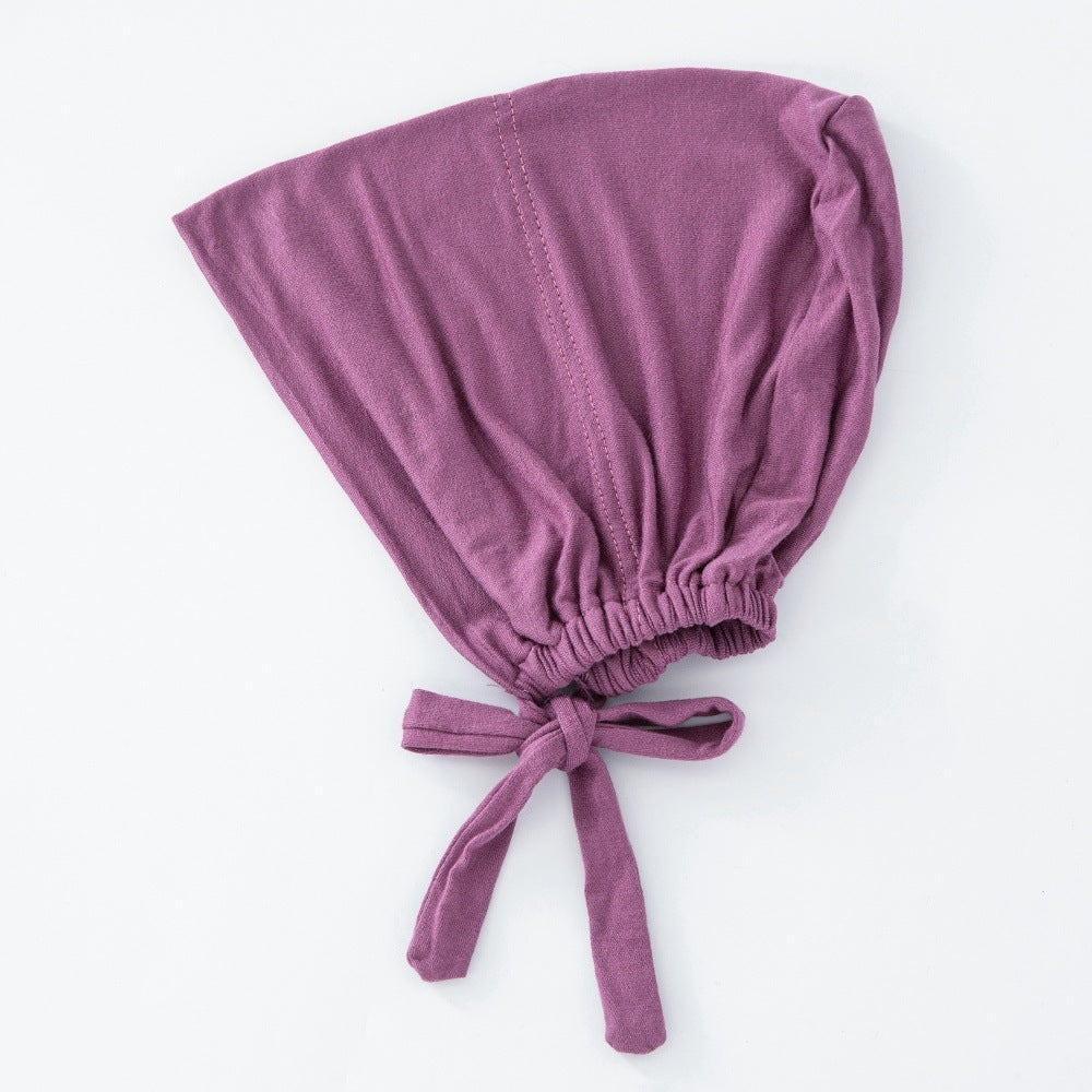 Women's Fashion Solid Color Lace-up Bottoming Hood