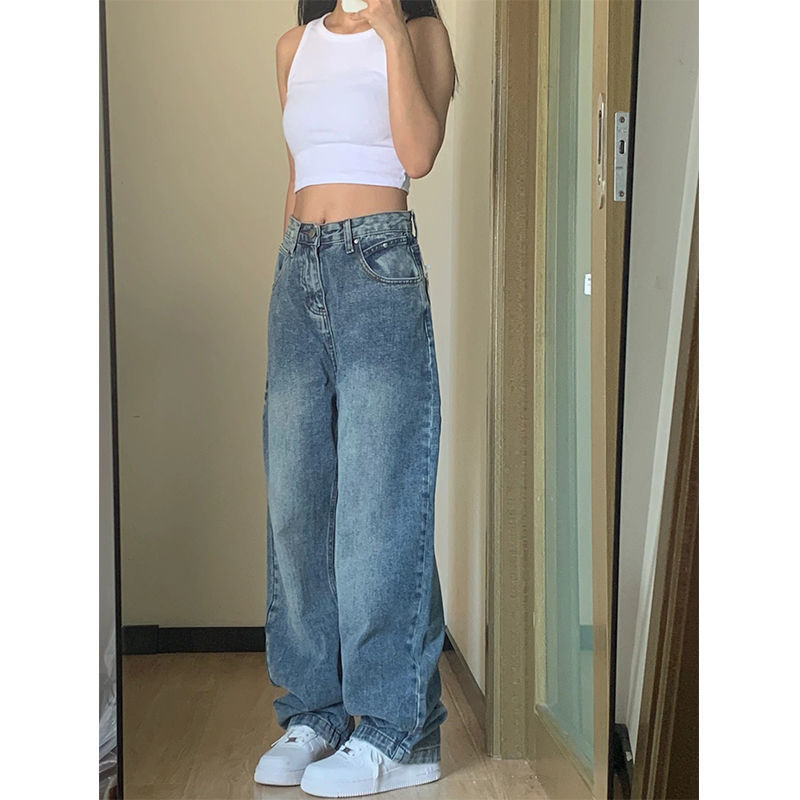 Plus Size Højtaljede Vide Ben Jeans til Kvinder