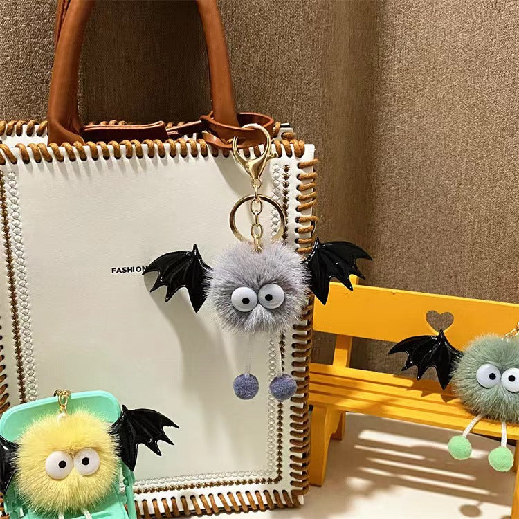 Sød sjov Halloween kunstig minkhår lille djævelspakkevedhæng