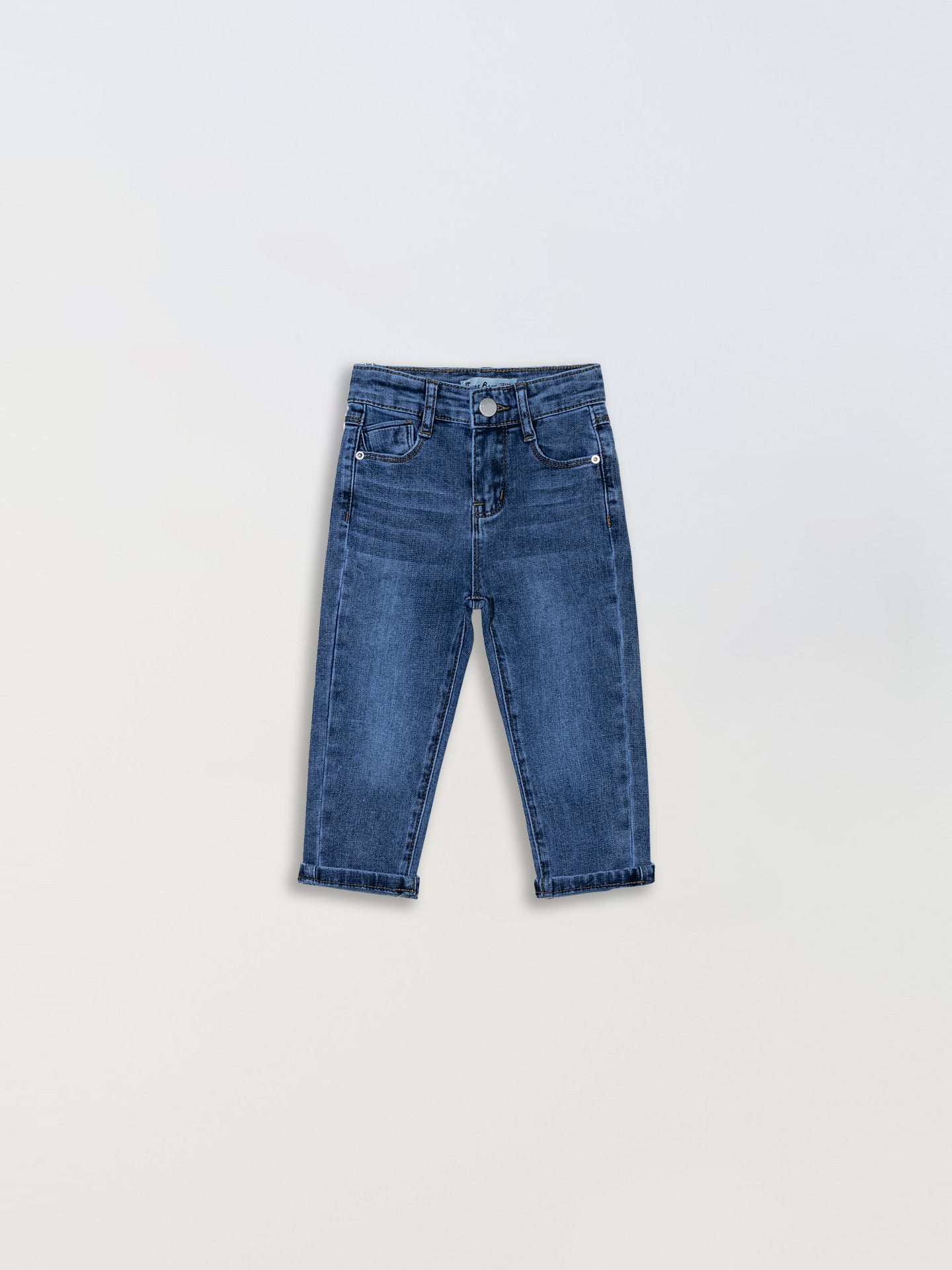 Basic-Style Girls Denim Stretch Trousers