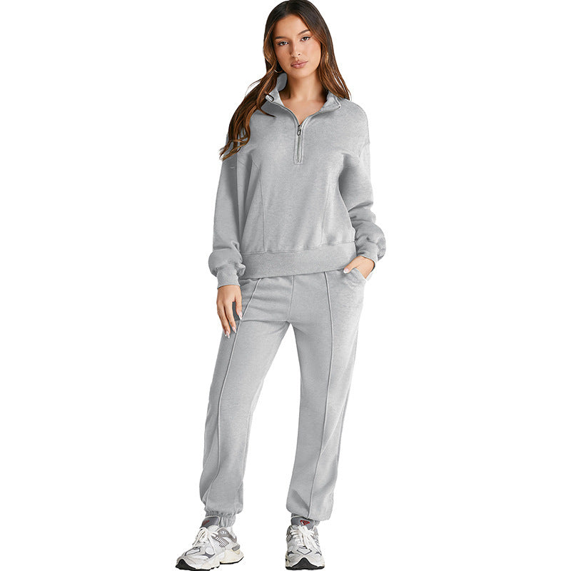 Shiying AutumnWinter New Solid-Color Sporty Casual Womens Set