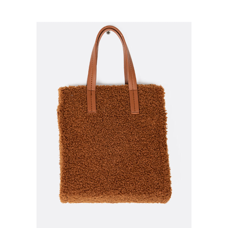 Ladies Shoulder Bag Portable Lamb Hair Bag Women