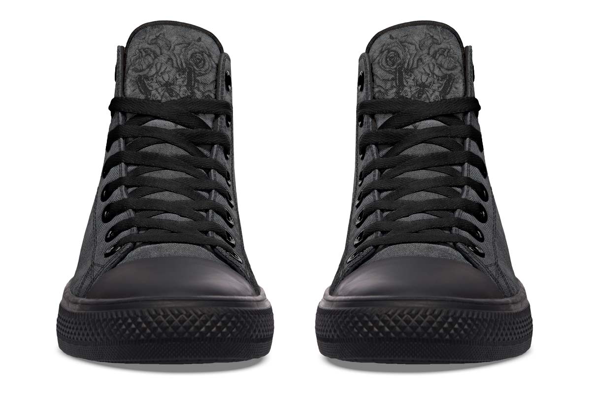 Men's And Women's Fashion Color Printing High-top Canvas Shoes