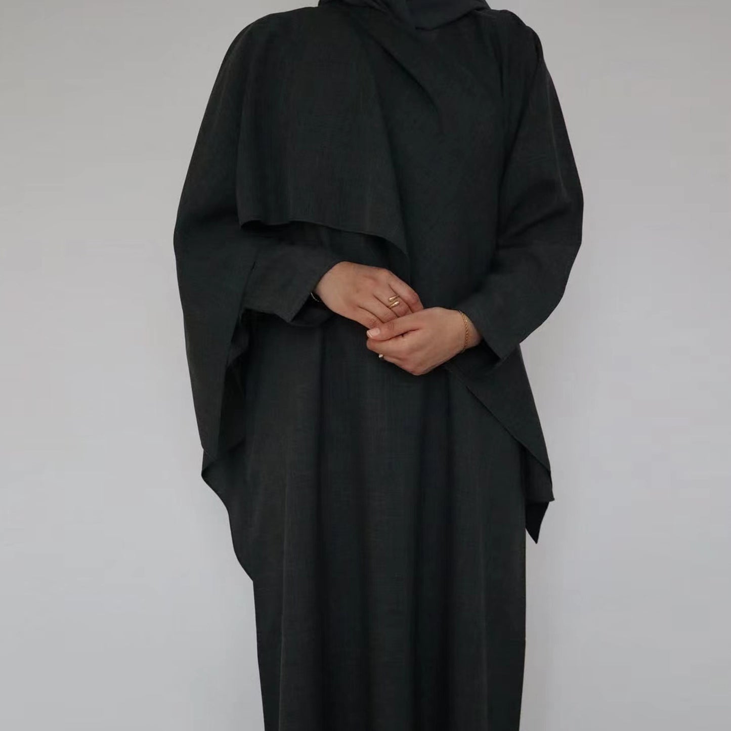 Dubai Turkish AliExpress Solid-Color Robe Dress