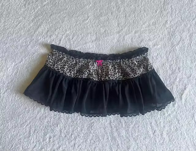 Leopard Print Sexy Hot Girl Skirt Low Waist Fashion Casual