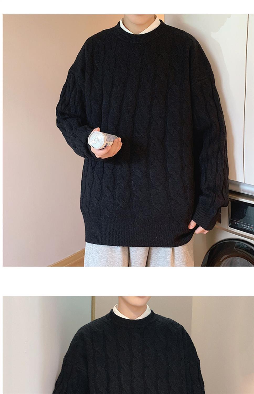 Loose Base Twist Round Neck Sweater Hand-woven Sweater