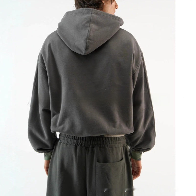 Autumn And Winter Simple Fashion Contrasting Color Camouflage Hooded Sweatshirt With Fake Two-piece Design