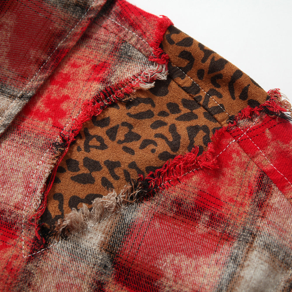 Distressed Washed Loose Burrs Shirt