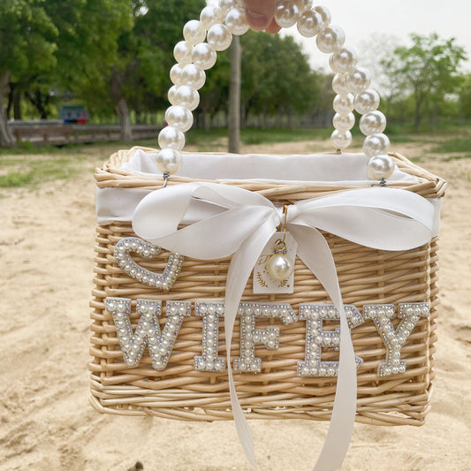 Pearl Chain Mermaid Flower Woven Basket
