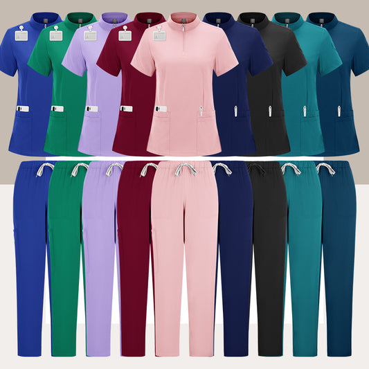 Zipper Beauty Salon Scrub Workwear