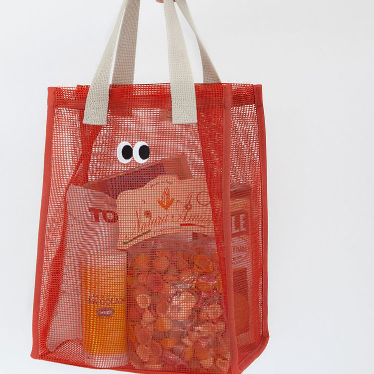 Cute Eyes Casual Travel Breathable Mesh Tote Bag
