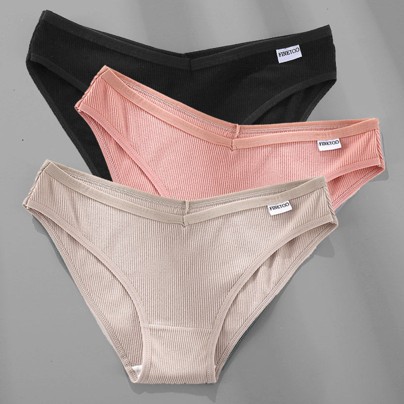 Cotton Panties Female Underwear Sexy Women Briefs  3PCS M-4XL